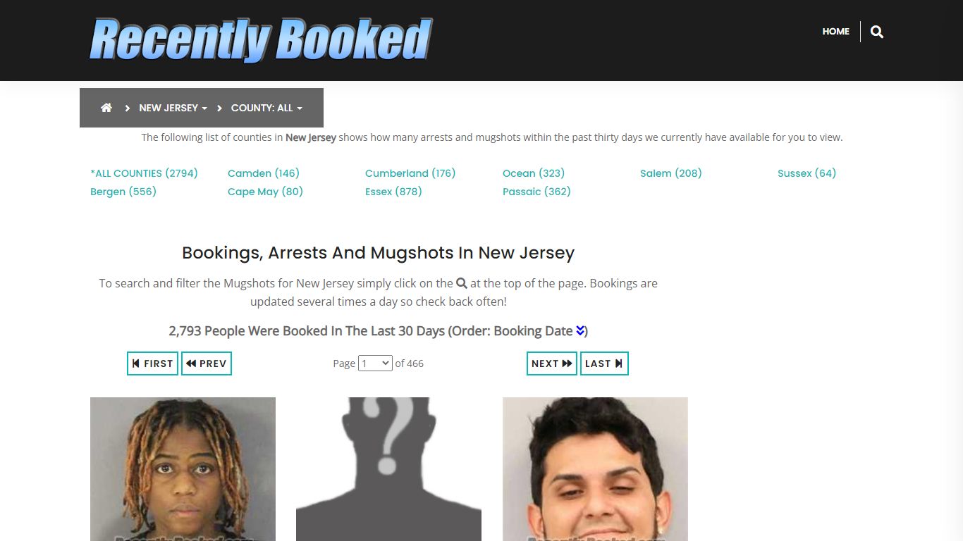 Bookings, Arrests and Mugshots in Cape May County, New Jersey